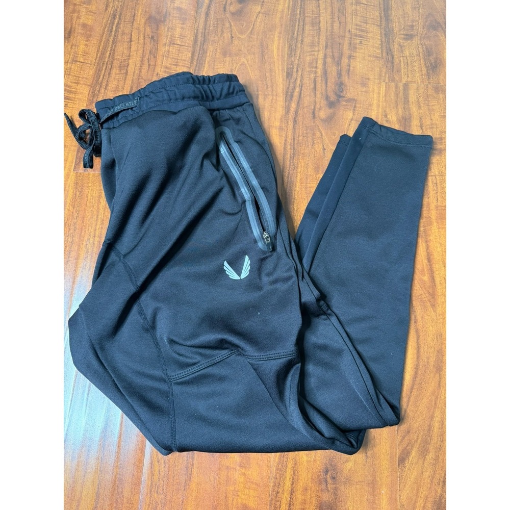 ASRV Joggers Mens SZ S Black Hybrid Silver Plus Sweatpants Performance DSG-0436